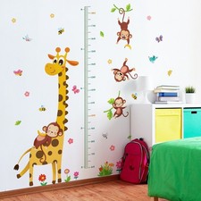 6 Sheets Cartoon Animal Height Decal for Living Room Nursery Decoration