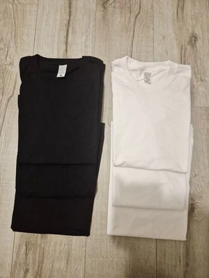 Lot 6 T-shirts homme coton Lourd 190g manches courtes uni noir + blanc taille S - Photo 1/4