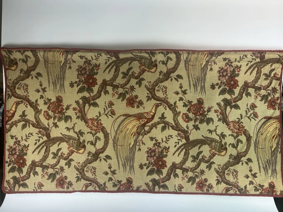 Tapiz de Pared Chinoiserie Vintage 50x27 Pájaros Floral con Montaje y Borde de Madera Foto 3 de 4