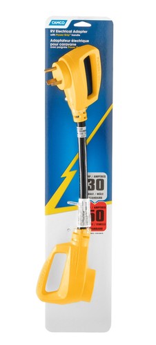 Camco Power Grip RV Electrical Adapter 30A Male / 50A Female - Free Shipping