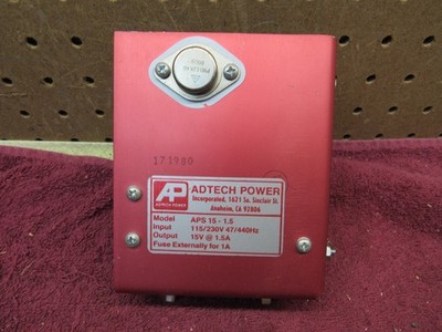 VINTAGE NOS ADTECH POWER SUPPLY APS 15-1.5 RED ANODIZED COVER 15V 1.5A