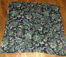 NIP Royal Silk Black Green Magenta Jacobean Floral 100 Silk 16" Pocket Square