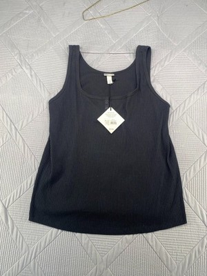 Women's Drapey Tank Top Ava & Viv Black Size 1X