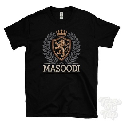 MASOODI FANTASY WAPPEN T-SHIRT Neuheit Parodie Familienname Wappen