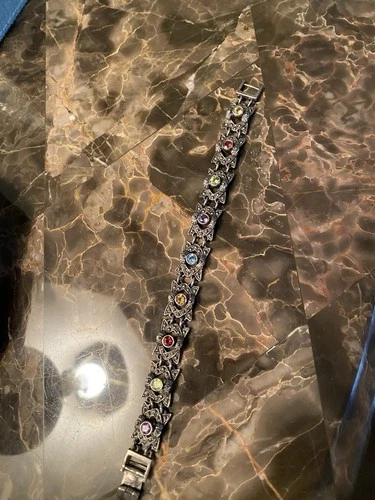 Vintage Marcasite  Bracelet Art Deco 925 Sterling Silver Jewelry