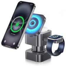 4-in-1 Wireless Charger Station for iPhone 17/16/15/14/13/12, Fast Magnetic Stan
