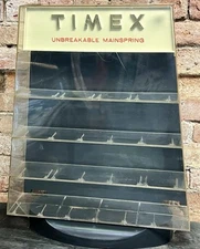Vintage Timex Unbreakable Mainsprings Countertop Display Show Case for Watches