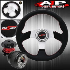 For 86-89 Integra Black Silver Steering Wheel Adapter Red Quick Release Godsnow