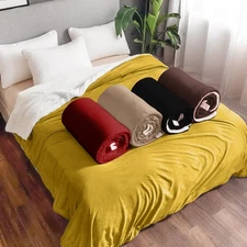 Large Sherpa Fleece Throw Blankets Super Soft Quilt Bedding Throw Twin Queen