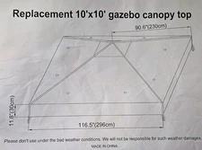 Replacement Canopy Top for 10 ft. x 10 ft. Gazebo., Burgundy.
