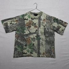 Vintage Liberty Mens Camouflage Realtree Bark Single Stitch Pocket T Shirt