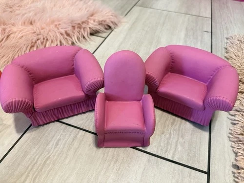 Vintage Pink Vinyl Furniture Doll Dream House