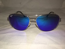 Maui Jim Cliff House Sunglasses B247-17 Silver Blue Hawaii Lens Polarized