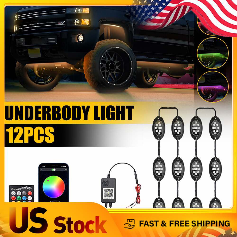 RGB Dreamcolor LED Car Underglow Lights Remote Music Bluetooth APP Control Strip