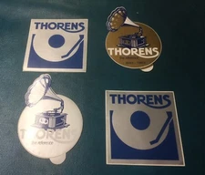ULTRA RARE NOS ORIGINAL VINTAGE THORENS STICKERS SET OF 4 PIECES