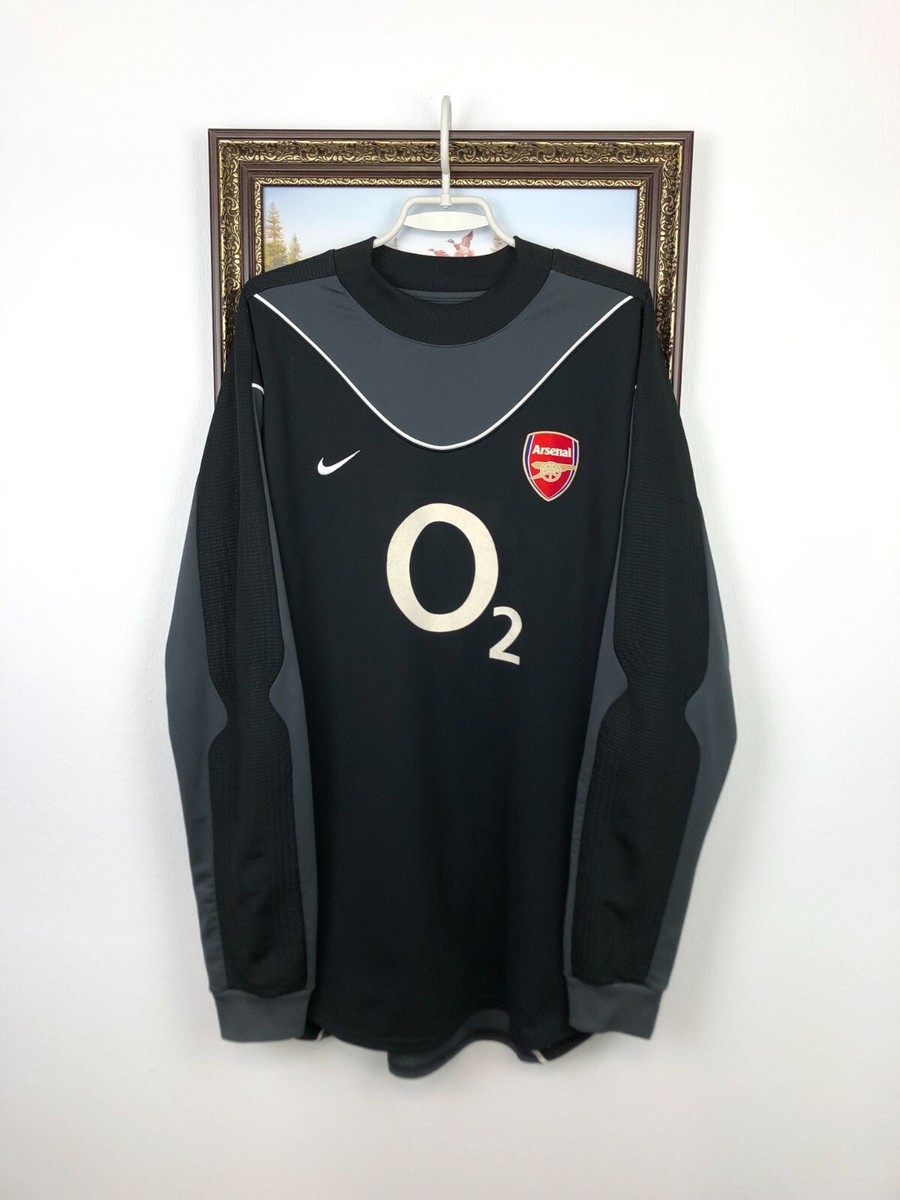 00/02 NIKE × Arsenal S/S Game Shirts Arsenal Goalkeeper football shirt 2005 Soccer Nike o2 Jersey