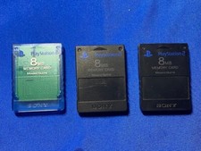 3 SONY PLAYSTATION 2 MEMORY CARD MAGICGATE 8MB CLEAR  BLACK