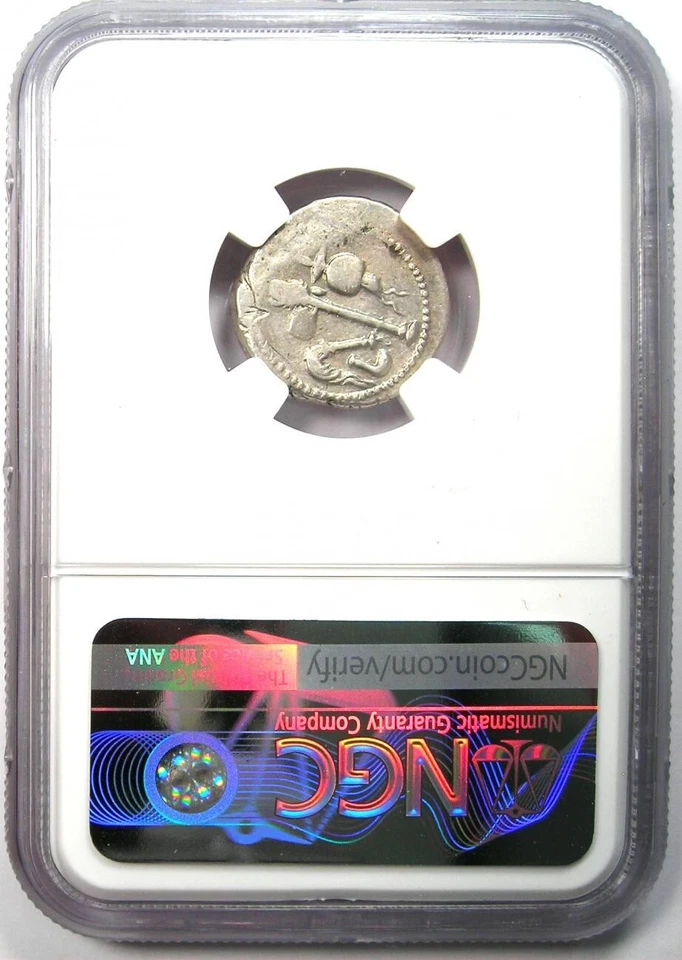 Julius Caesar AR Denarius Silver Elephant Coin 49 BC - Certified NGC Choice VF - Image 3 of 4