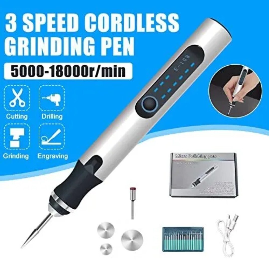 Micro Polishing Pen Electric Engraving Tool Kit Rechargeable Mini DIY