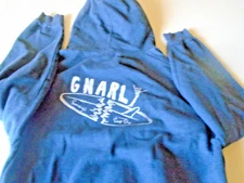 Gnarly  Men's Pullover Hoodie gray 2xl surf board surfing beach  surf shop XXL
