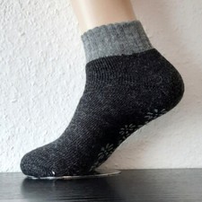 Women ABS Stopper Socks Slippers with Alpaca Wool Anthra and Light Grey 35 - 42