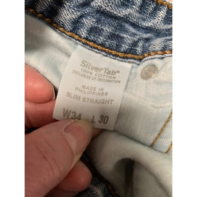 Levi Silver Tab Mens W34 L30 Slim Straight 90s Y2K Light