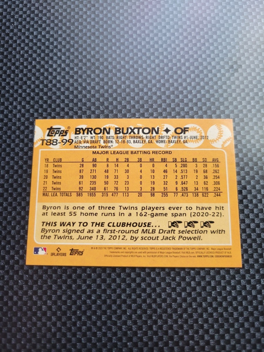 2023 Topps 1988 Baseball #T88-99 Byron Buxton NM-MT Twins ID:49462