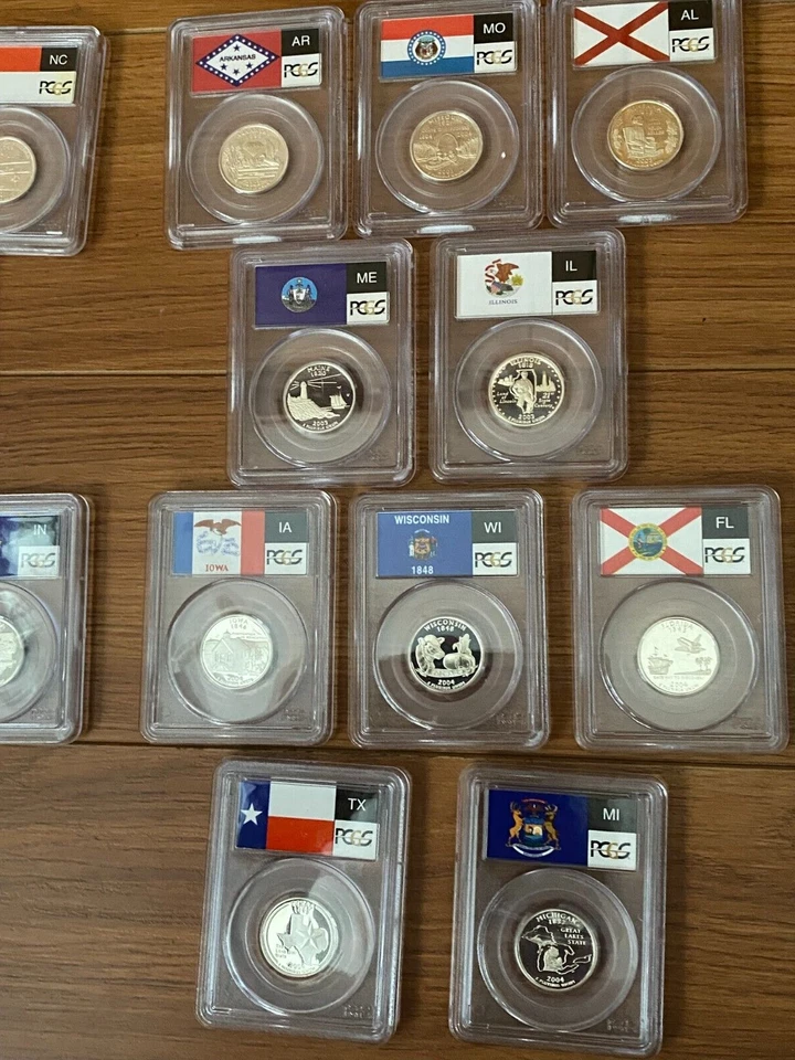 1999-2008 State Flag Quarter Set silver proof PCGS PR69DCAM Complete Set - Image 4 of 4