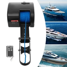 Boat Marine Electric Anchor Winch Boat Winch with Anchor Roller & Remote Control