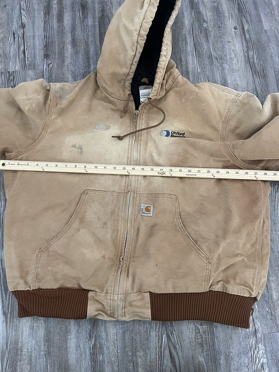 Vintage Carhartt J140 Thrashed Duck Canvas Hooded Work