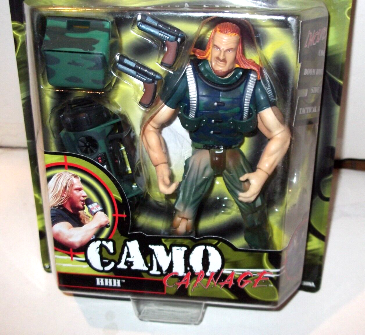 1999 WWF WWE Jakks Triple H HHH Camo Carnage Wrestling figure DX D