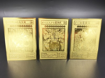 Japanese Version Custom Yugioh Egyptian 3 Gods Golden Metal Cards G4 01 02 03 Ebay - 