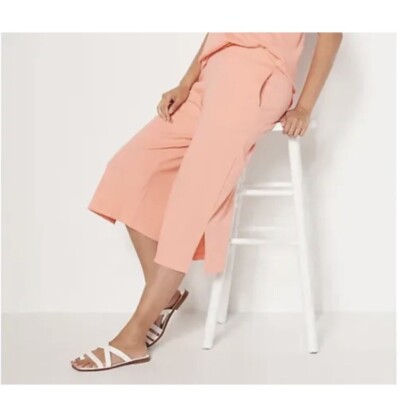 Cuddl Duds Crinkle Jersey Cropped Pants with Side Slits A394199 Women XS Flower