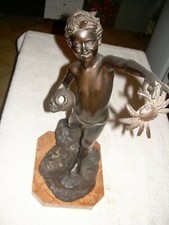 GIOVANNI DE MARTINO - SCUGNIZZO CON GRANCHIO - BRONZO  cm 56 - I° 900'