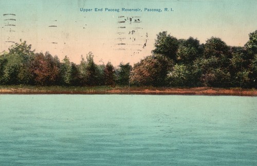 Vintage Postcard 1909 View Upper End Pascoag Reservoir Pascoag Rhode Island R.I. - Picture 1 of 2
