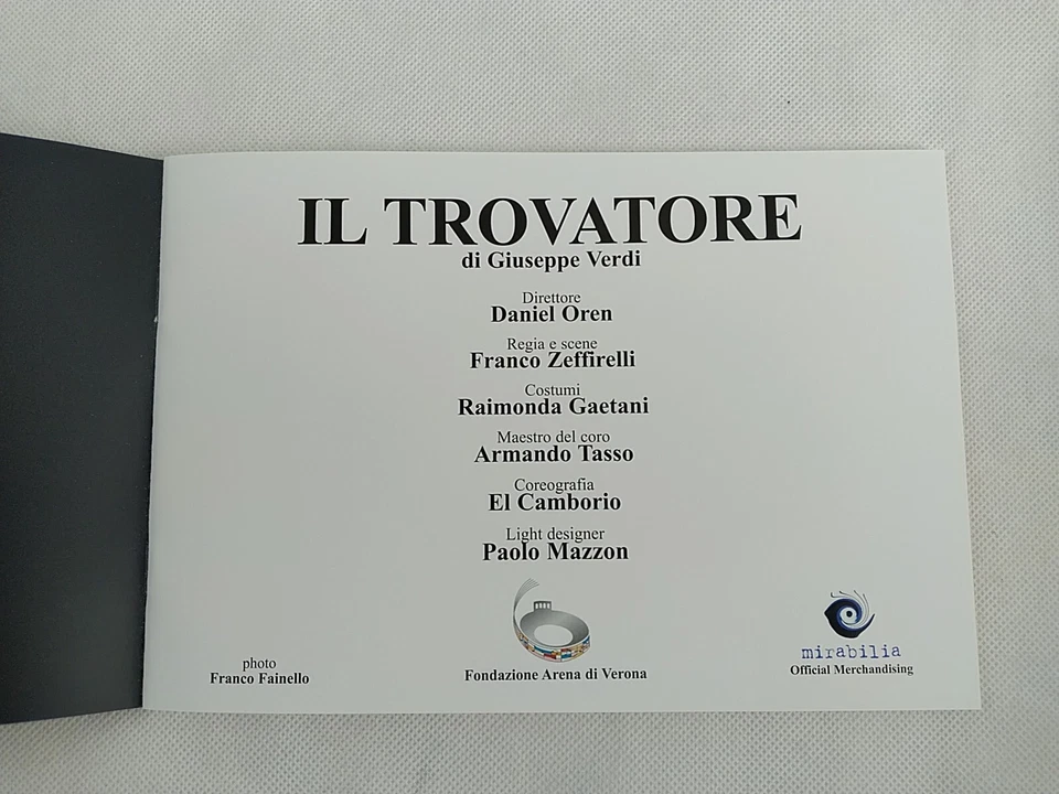 Verdi IL Trovatore Arena di Verona Souvenir Brochure Very Good Condition - Image 2 of 4