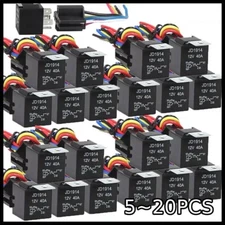 Lots 12V 30/40 Amp 5-Pin SPDT Automotive Relay with Wires & Harness Socket Set