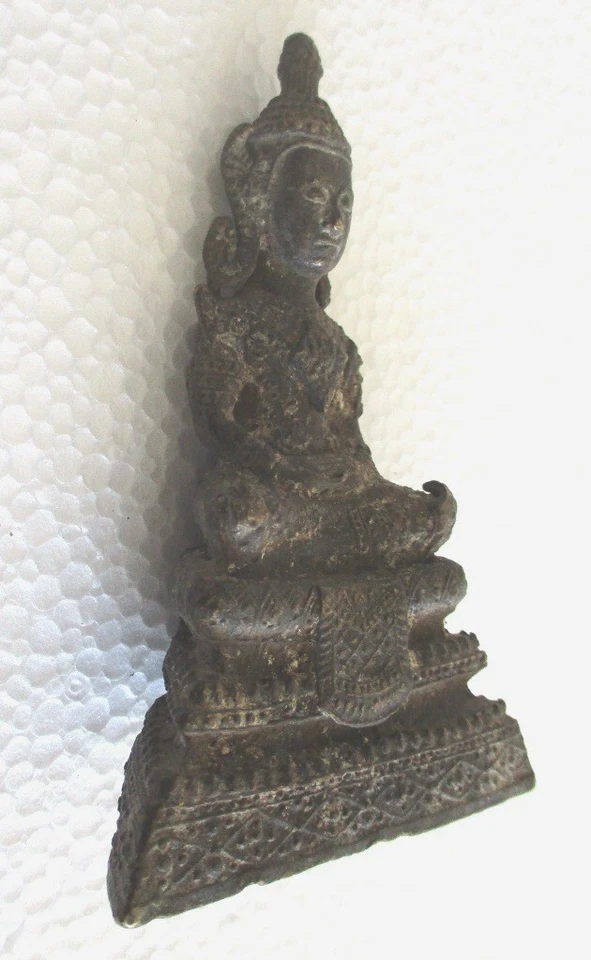 ANTIGA ESTÁTUA DE BRONZE/DEIDADE DETALHADA - Imagem 4 de 4