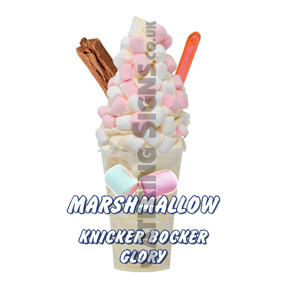 Marshmallow KBG Knickerbocker Glory Whippy Ice Cream Sticker - 16cm die cut