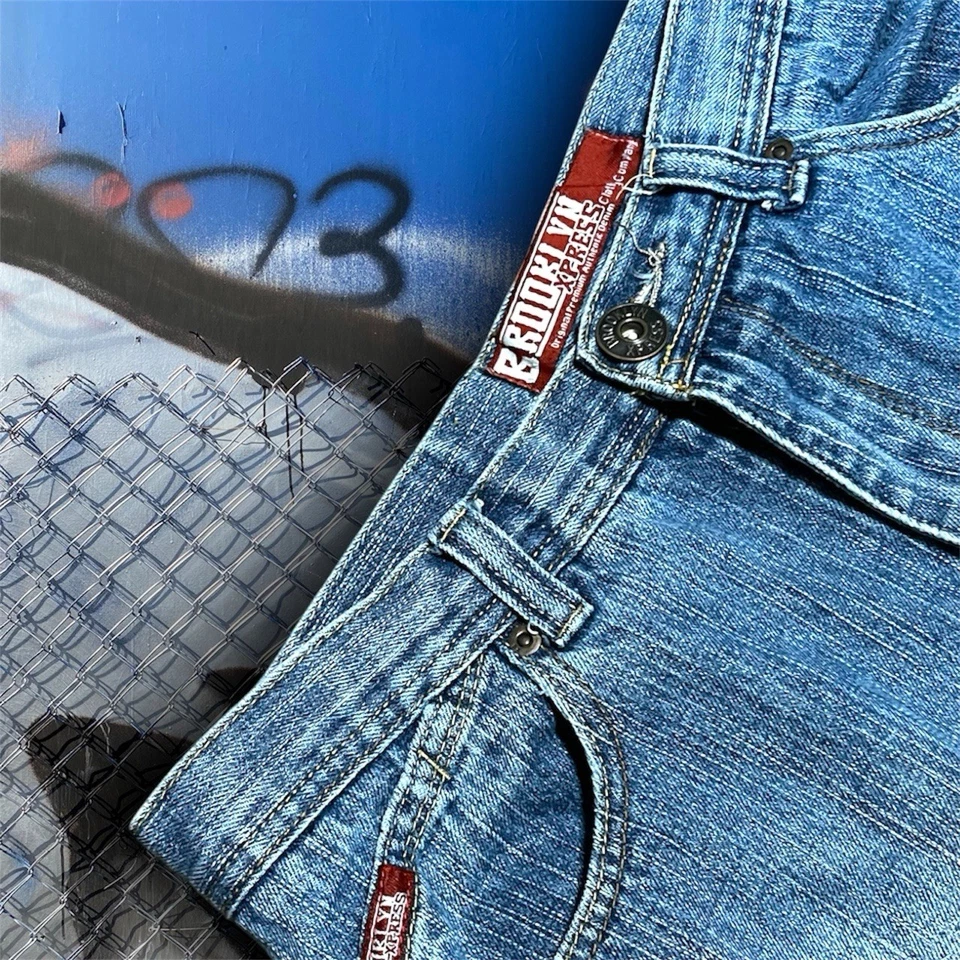 Pantalones Cortos De Colección Y2K Denim Hombres 34 Sueltos Pierna Ancha Bordados Vocales Patinador  Foto 3 de 3