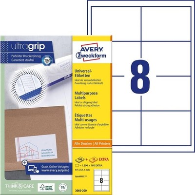 AVERY Zweckform Universal-Etiketten 97 x 67,7 mm weiß 1.760 Etiketten