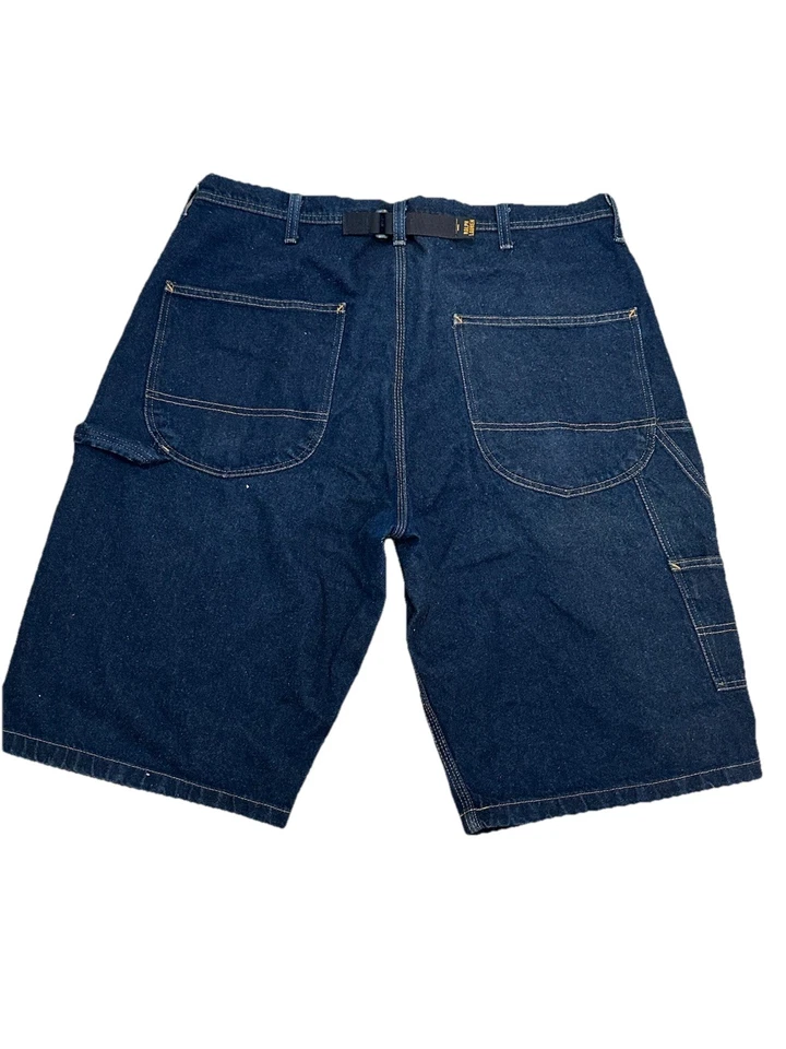 VINTAGE Y2K POLO JEANS COMPANY ADJUSTABLE STRAP BAGGY DENIM CARPENTER SHORTS 36 - Image 4 of 4