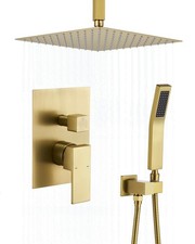 Shower Faucet Set Brushed Gold Shower Ceiling Mount Tub Faucets Sets Complete