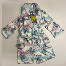 Girl’s Disney Lilo & Stitch "Wave Stitch" Luxe Plush Fleece Robe - Size 6