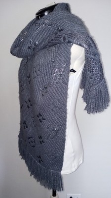 Women's scarf and cape Brand Louis Vuitton Gray 413287 (wool,silk