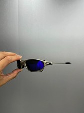 Vintage Oakley Juliet 1.0 X-Metal Polarized Sunglasses Blue Lens Silver Frames