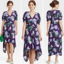 NWT A New Day Women’s Medium Purple Floral Hi-low Dress,cottagecore,fairy,spring