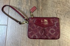 Coach Burgundy Signature Wristlet