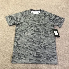 Spyder Rash Guard Shirt Mens Small Gray Camo Quick Dry UPF 30+ Surf Swim