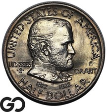 1922 STAR, Grant Commemorative Half Dollar, Seldom Seen RARE Gem BU++ Key Date